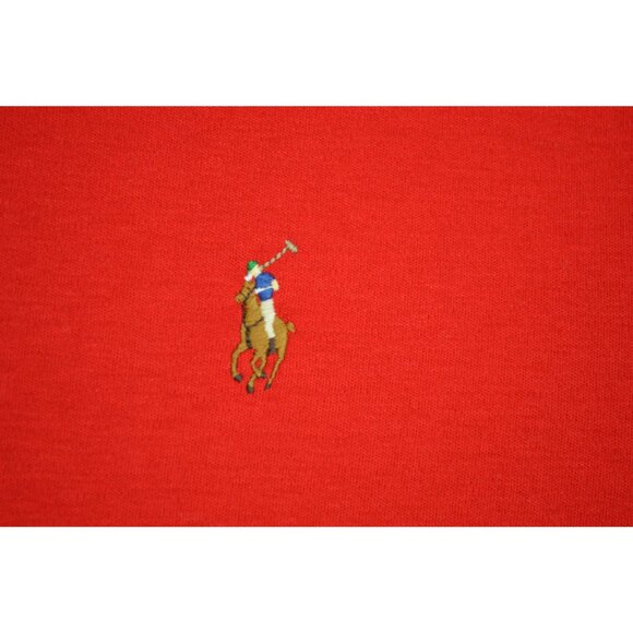 POLO RALPH LAUREN Classic Fit Shirt MEDIUM Red Short Sleeve Embroidered PONY - Picture 4 of 5